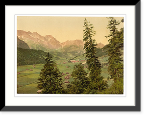Historic Framed Print, Engelberg Valley Bernese Oberland Switzerland,  17-7/8" x 21-7/8"