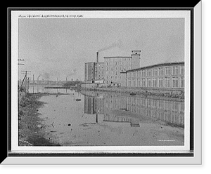 Historic Framed Print, Barnard Mills, Quequechan River, Fall River, Mass.,  17-7/8" x 21-7/8"