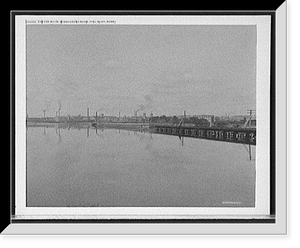 Historic Framed Print, Cotton mills, Quequechan River, Fall River, Mass.,  17-7/8" x 21-7/8"