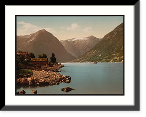 Historic Framed Print, Essefjord Balholm Sognefjord Norway,  17-7/8" x 21-7/8"