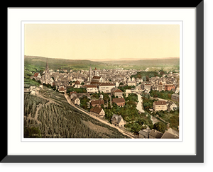 Historic Framed Print, Esslingen seen from Dreikaiserfallsen Black Forest Baden Germany,  17-7/8" x 21-7/8"