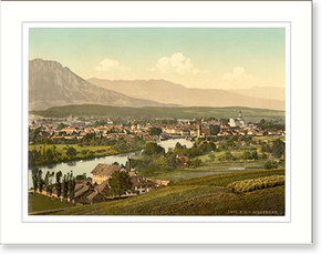 Vintage Photochrom - From Buchrain general view Solothurn Switzerland
