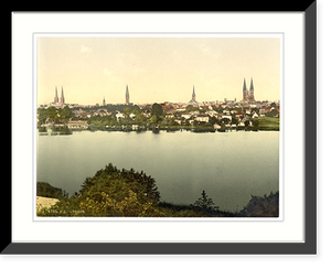 Historic Framed Print, General view Lubeck Germany,  17-7/8" x 21-7/8"