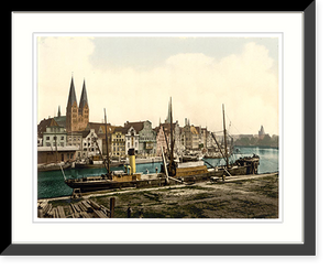 Historic Framed Print, General view Lubeck Germany - 2,  17-7/8" x 21-7/8"