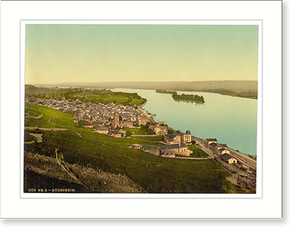 Vintage Photochrom - General view Rüdesheim the Rhine Germany
