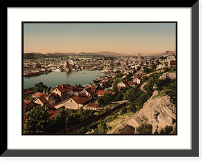 Historic Framed Print, General view Skien Norway,  17-7/8" x 21-7/8"