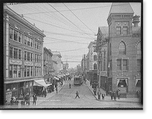 Antique City View - Salem, Massachusetts - Essex St., looking north