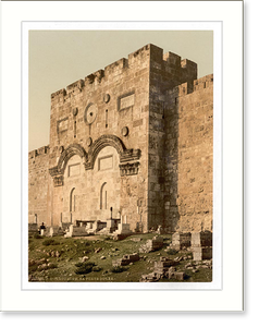 Antique Photochrom - The Golden Gate (exterior) Jerusalem Holy Land