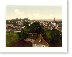 Antique Photochrom - Gotha with Inselberg Thuringia Germany