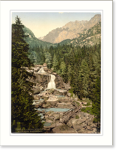 Historic Photochrom - Great Kohlbach Middle Waterfall Tatra
