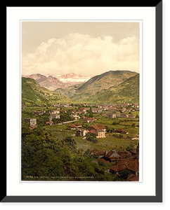 Historic Framed Print, Gries-Bozen towards the Rosengarten Tyrol Austro-Hungary,  17-7/8" x 21-7/8"
