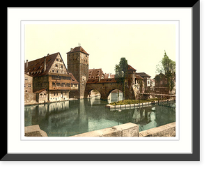 Historic Framed Print, Hangman Bridge Nuremberg Bavaria Germany,  17-7/8" x 21-7/8"