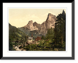 Historic Framed Print, Hinterbarenbad Upper Bavaria Germany,  17-7/8" x 21-7/8"