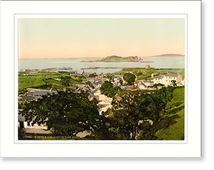 Antique Photochrom - Howth and Irelands Eye. Co. Dublin Ireland