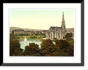 Historic Framed Print, Johannes Kirche Stuttgart Wurtemburg Germany,  17-7/8" x 21-7/8"