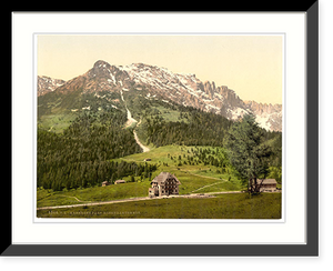 Historic Framed Print, Karersee Pass and Rosengartenhof Karersee Tyrol Austro-Hungary,  17-7/8" x 21-7/8"