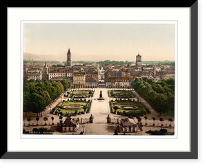 Historic Framed Print, Karlsruhe general view Baden Germany,  17-7/8" x 21-7/8"