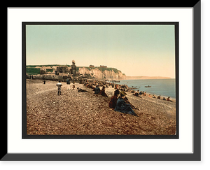 Historic Framed Print, La plage et le casino Dieppe France,  17-7/8" x 21-7/8"