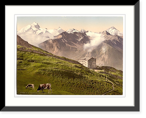 Historic Framed Print, Leukerbad Torrenthorn Valais Alps of Switzerland,  17-7/8" x 21-7/8"