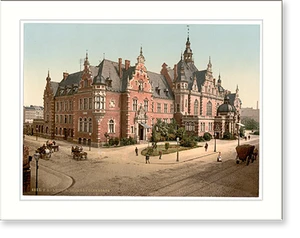 Historic Photochrom - Library Exchange Leipsig (Leipzig) Saxony Germany