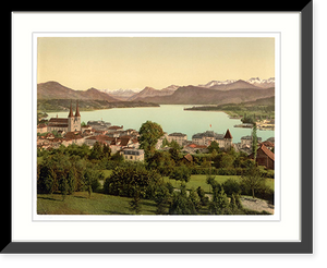 Historic Framed Print, Lucerne Lake Lucerne Switzerland,  17-7/8" x 21-7/8"