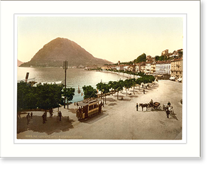 Historic Photochrom - Lugano the quay and San Salvatore Tessin