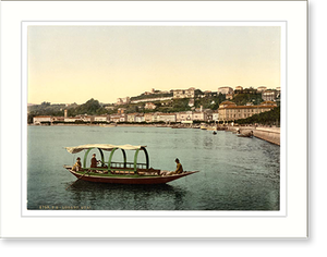 Antique Photochrom - Lugano the quay Tessin Switzerland (1)