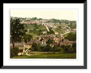 Historic Framed Print, Matlock Bank showing hydropathic Derbyshire England,  17-7/8" x 21-7/8"