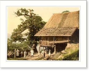 Antique Photochrom - Meran peasants house Tyrol Austro-Hungary