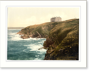 Antique Photochrom - Newquay Beacon Cove Cornwall England