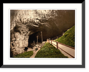 Historic Framed Print, Peak Cavern Castleton Derbyshire England,  17-7/8" x 21-7/8"