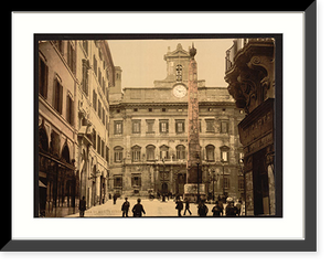 Historic Framed Print, Piazza di Monte Citorio Rome Italy,  17-7/8" x 21-7/8"