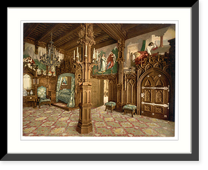 Historic Framed Print, Pictures of Tristan story bedroom Neuschwanstein Castle Upper Bavaria Germany,  17-7/8" x 21-7/8"