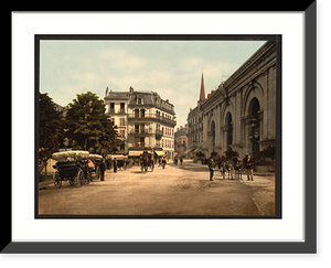 Historic Framed Print, Place de letablissment thermal Aix France,  17-7/8" x 21-7/8"