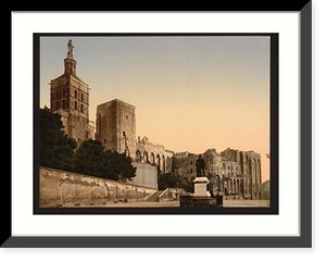 Historic Framed Print, Popes Castle Avignon Provence France,  17-7/8" x 21-7/8"