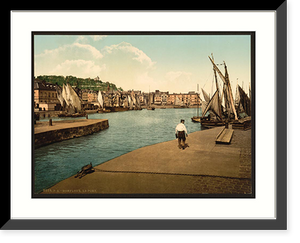 Historic Framed Print, The port Honfleur France,  17-7/8" x 21-7/8"