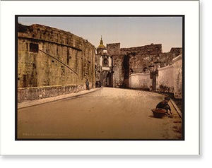 Antique Photochrom - Principal gate Fuentarrabía Spain