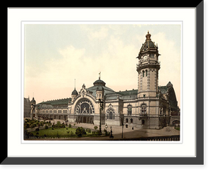 Historic Framed Print, The railway station Cologne the Rhine Germany,  17-7/8" x 21-7/8"