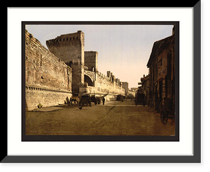 Historic Framed Print, The ramparts Avignon Provence France,  17-7/8" x 21-7/8"