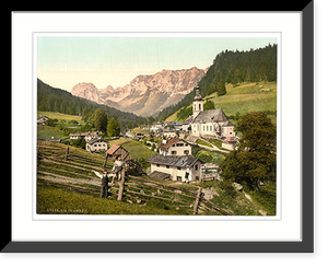 Historic Framed Print, Ramsau general view Upper Bavaria Germany,  17-7/8" x 21-7/8"