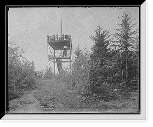 Historic Framed Print, [Tower on Mt. Agassiz, Bethlehem, N.H.],  17-7/8" x 21-7/8"