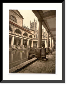 Historic Framed Print, Roman Baths and Abbey III Bath England,  17-7/8" x 21-7/8"