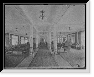Historic Framed Print, [Profile House, lobby concourse, White Mts., N.H.],  17-7/8" x 21-7/8"