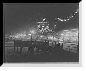 Historic Framed Print, [Boardwalk at night, Atlantic City, N.J.],  17-7/8" x 21-7/8"