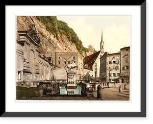 Historic Framed Print, Salzburg Horse Pool Austro-Hungary,  17-7/8" x 21-7/8"