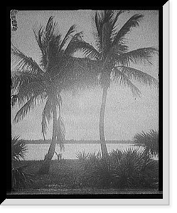 Historic Framed Print, [Sunset on Lake Worth, Palm Beach, Fla.],  17-7/8" x 21-7/8"