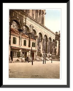 Historic Framed Print, Spalato Diocletians Palace the Peristyle Dalmatia Austro-Hungary - 2,  17-7/8" x 21-7/8"