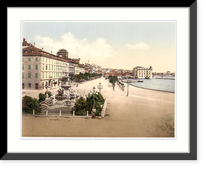 Historic Framed Print, Spalato the shore and Francisco Giuseppes Fountain Dalmatia Austro-Hungary,  17-7/8" x 21-7/8"
