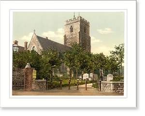 Historic Photochrom - St. Marys Church Folkestone England