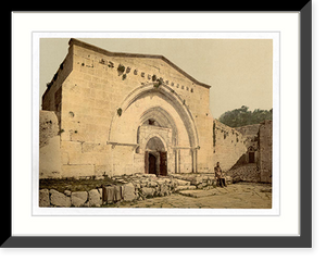 Historic Framed Print, Tomb of the Virgin and Cave of Agony Jerusalem Holy Land,  17-7/8" x 21-7/8"